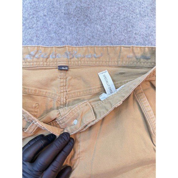 Eddie Bauer Classic Fit Khaki Pants Tan Men's 34x28 Tag Size 36x30 carpenter - Picture 6 of 9